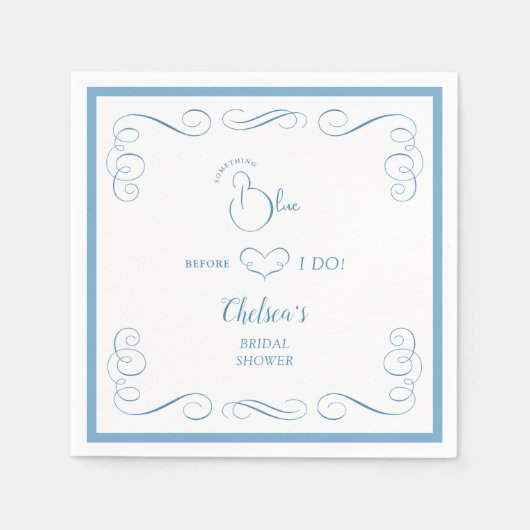 Something Blue Before I Do Elegant Bridal Shower  Servet (Voorkant)