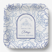 Something Blue Before I Do Elegante Bruidsmeisjuit Papieren Bordje (Voorkant)