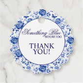 Something Blue Before I Do Floral Bridal Shower Bedankjes Labels (Achterkant)