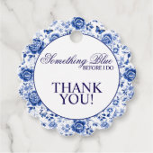 Something Blue Before I Do Floral Bridal Shower Bedankjes Labels (Voorkant)