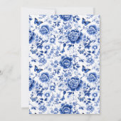 Something Blue Before I Do Floral Bridal Shower  Kaart (Achterkant)