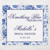Something Blue Before I Do Floral Bridal Shower Sparkling Wijnetiket (Enkel label)