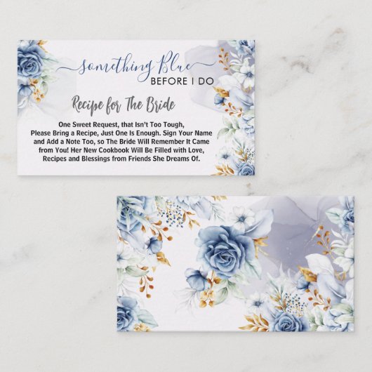 Something Blue Before I do floral Recipe Informatiekaartje (Voorkant / Achterkant)