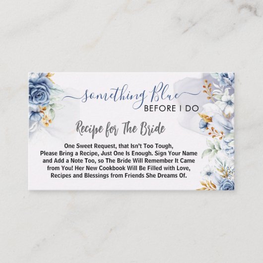 Something Blue Before I do floral Recipe Informatiekaartje (Voorkant)