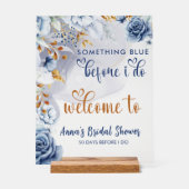 Something Blue Before I Do Floral Welcome Acryl Bord (Voorkant)