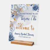 Something Blue Before I Do Floral Welcome Acryl Bord (Hoek)