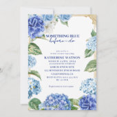 Something blue before i do hydrangea bridal shower kaart (Voorkant)