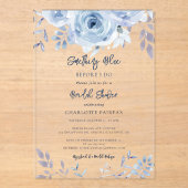 Something Blue Before I Do Script Bridal Shower Acryl Uitnodigingen (Voorkant)