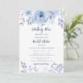 Something Blue Before I Do Script Bridal Shower Kaart (Staand voorkant)