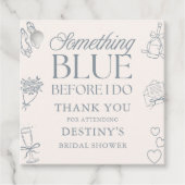 Something Blue Before I Do Thank You Bridal Shower Bedankjes Labels (Voorkant)