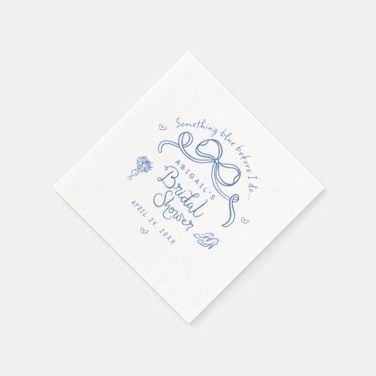 Something Blue Before I Do Toverachtige Bruidsfees Servet (Hoek)