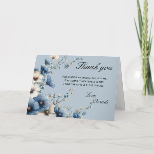 Something Blue Before I do Vouwen Dankkaart Bedankkaart (Voorkant)