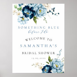 Something Blue BID Navy Vrijgezellenfeest Welkomst Poster