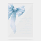 Something Blue Blauwe Lint Bruiloft Bridal Shower  Acryl Bord (Voorkant)