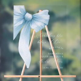 Something Blue Blauwe Lint Bruiloft Bridal Shower  Acryl Bord