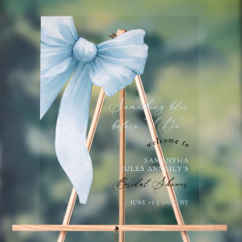 Something Blue Blauwe Lint Bruiloft Bridal Shower  Acryl Bord