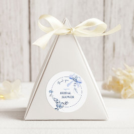 Something Blue Bloem Boog Bruidsmeisje Bruiloft Ronde Sticker