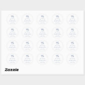 Something Blue Bloem Bruiloftsborrel Ronde Sticker (Vel)