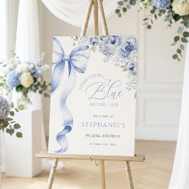 Something Blue Bloemachtig Bruiloftsfeest Digitaal Poster