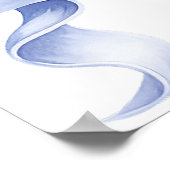 Something Blue Bloemachtig Bruiloftsfeest Digitaal Poster (Hoek)