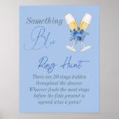 Something Blue Bloemachtige Bruiloftfeest Ring Hun Poster (Voorkant)