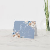 Something Blue Bloemen Bruidsfeest Bedankkaart (Voorkant)