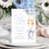 Something Blue Bloemen Bruiloftsuitnodiging Kaart