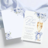 Something Blue Bloemen Bruiloftsuitnodiging Kaart