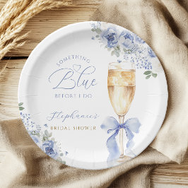 Something Blue Bloemen Strik Bruidsdiner Papieren Bordje