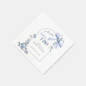 Something Blue Bloemen Strik Bruiloftsfeestje Servet (Hoek)