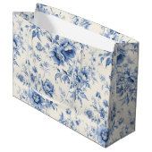 Something Blue Bloemend French Toile Chinoiserie Groot Cadeauzakje (Voorkant Gekanteld)
