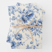 Something Blue Bloemendessin Franse Toile Chinoise Inpakpapier Vel (In situ)