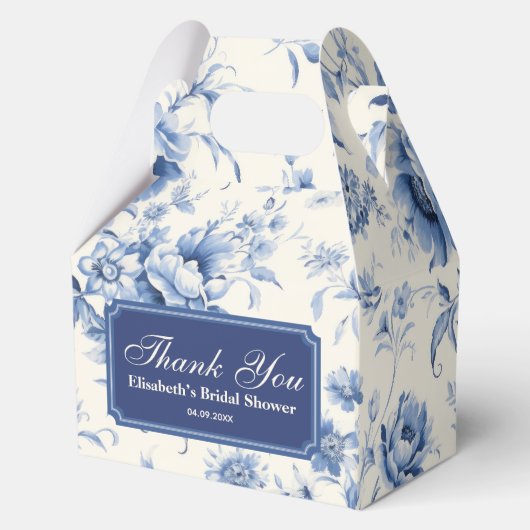 Something Blue Bloemendruk Frans Toile Chinoiserie Bedankdoosjes (Voorkant)