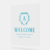 Something Blue Bloemengratificatie Bruidsdouche Acryl Bord (Hoek)