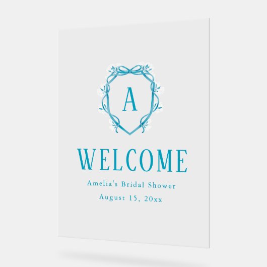 Something Blue Bloemenkroon Bruidsdiner Acryl Bord (Hoek)