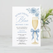 Something Blue Bloemenslinger Bruidsfeest Kaart (Staand voorkant)