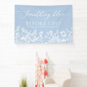 Something Blue Bloemig Bruiloft Feest Fotobackdrop Spandoek (Insitu)