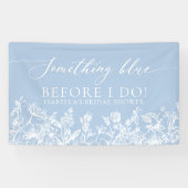 Something Blue Bloemige Bruiloft Feest Fotobackdro Spandoek (Horizontaal)