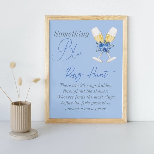 Something Blue Bloemige Bruiloft Feest Ring Jacht  Poster