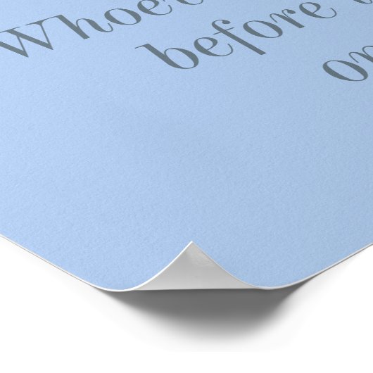 Something Blue Bloemige Bruiloft Feest Ring Jacht  Poster (Hoek)