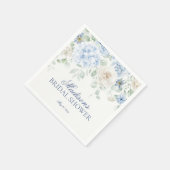 Something Blue Bloemige Hortensia Bruiloftsborrel Servet (Hoek)