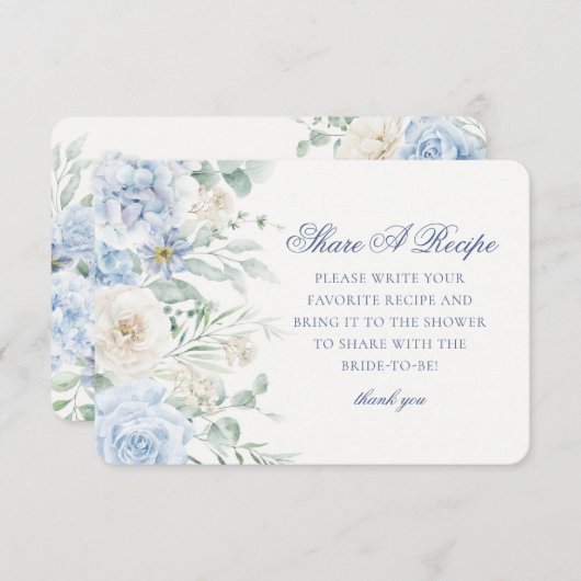 Something Blue Bloemige Hortensia Deel Een Recept Informatiekaartje (Voorkant / Achterkant)