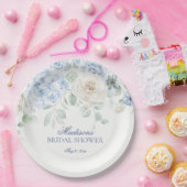 Something Blue Bloemige Hydrangea Bruiloft Feest Papieren Bordje (Feest)