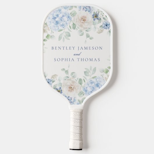 Something Blue Bloemige Hydrangea Huwelijksgunsten Pickleball Paddle