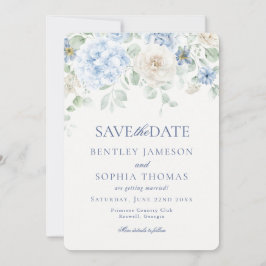 Something Blue Bloemige Hydrangea Save the Date Ka Kaart