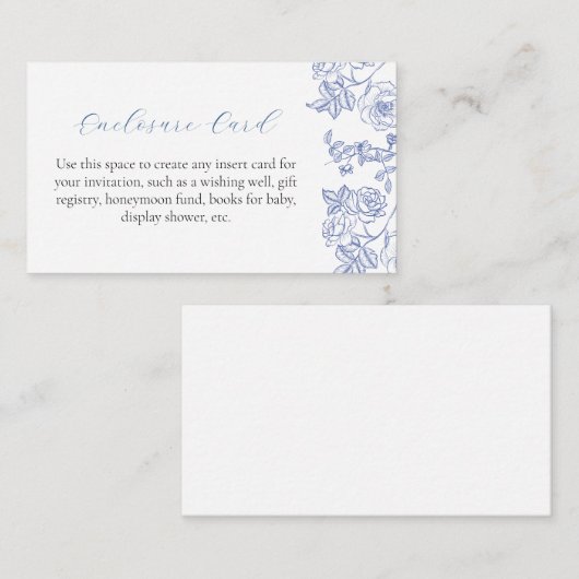 Something Blue Bloemstuk Aangepaste Envelopkaart Informatiekaartje (Voorkant / Achterkant)