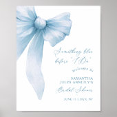 Something Blue Blue Bow Bridal Shower Welcome Sign Poster (Voorkant)