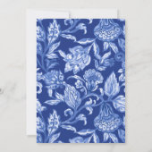 Something blue blue chinoiserie bridal shower kaart (Achterkant)