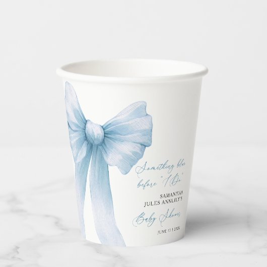 Something Blue Blue Lint Bruiloftsborrel Papieren Bekers (Voorkant)