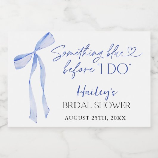 Something Blue Boog Bruidsfeest, Bruidsbrunch Sparkling Wijnetiket (Enkel label)